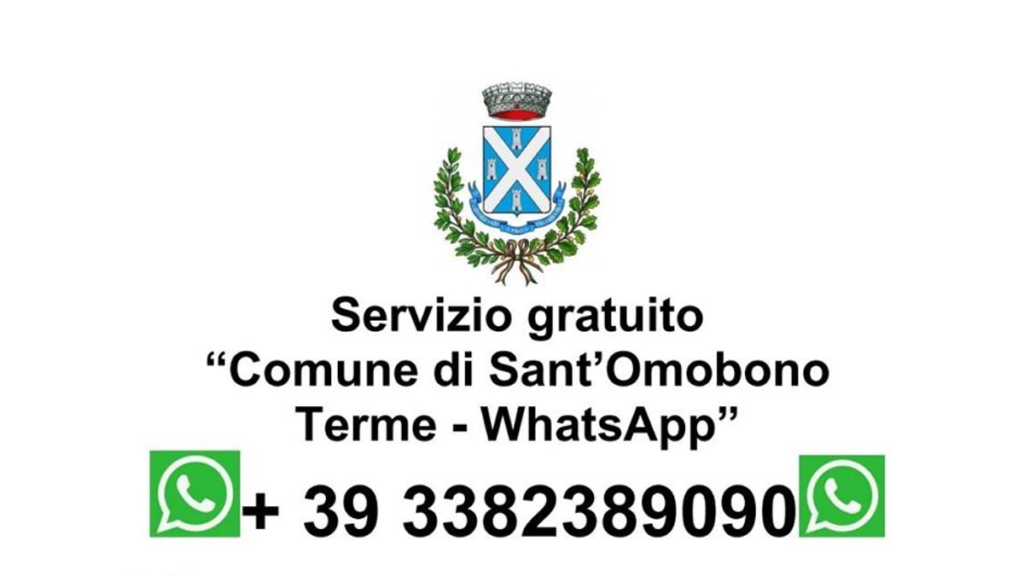 Nuovo servizio info via whatsapp del Comune di Sant'Omobono Terme